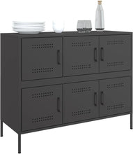 Load image into Gallery viewer, vidaXL Buffet, Armoire avec Pieds et Compartiments, Placard avec Porte, Meuble de Rangement Salon Intérieur, Noir 100,5x39x79 cm Acier
