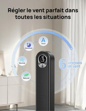 Load image into Gallery viewer, Dreo Ventilateur Colonne Silencieux, Puissant Vitesse 7,92 m/s, Ventilateurs Tour de 106cm avec Télécommande, 6 Vitesses, 4 Modes, Minuterie 12H, Oscillant à 90° pour Grande Chambre