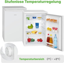 Load image into Gallery viewer, Bomann Réfrigérateur 133L blanc VS2185-1-blanc, Capacité nette : 133 litres, Éclairage intérieur à DEL, Contrôle de la température en continu, 3 clayettes en verre
