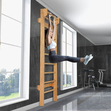 Load image into Gallery viewer, Espalier Mural Espalier de Gymnastique Capacité 150 kg Diamètre Barre 3,3 cm en Bois de Pin 195x80x14cm Naturel -
