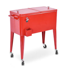 Load image into Gallery viewer, Chariot Isotherme Roulant de 76L Rfrigrant avec Roulettes Universelles Ouvre-bouteille Desserte Jardin pour Conserver Glace et Boissons -