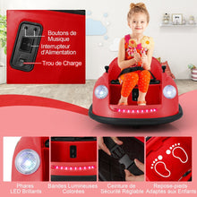 Load image into Gallery viewer, Auto-tamponneuse Electrique 12V pour Enfants Alimente par Batterie Tlcommande Lumires LED Musique pour les 2-5 Ans Rose/Rouge/Bleu -