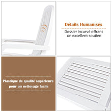 Load image into Gallery viewer, Chaise Longue Inclinable Rglable  5 Positions avec Roues Flexibles Fauteuil Relax de Camping avec Bo卯te de Rangement Charge 150KG Blanc -
