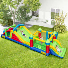 Load image into Gallery viewer, Château Gonflable pour 4 Enfants avec 2 Toboggans Tunnels Zone de Rebond Escalade Obstacles Maison de Jeu avec Souffleur de 680 W -