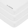 American Baby Company 3 Pack 100% Natural Cotton Value Jersey Knit Fitted Portable/Mini-Crib Sheet, White, 24" x 38" x 5", Soft Breathable, for Boys
