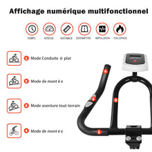 Load image into Gallery viewer, Vélo D’appartement Vélo Silencieux avec Courroie et Roue D’inertie en Fer de 10kg Guidon et Selle Ajustable Noir + Rouge -