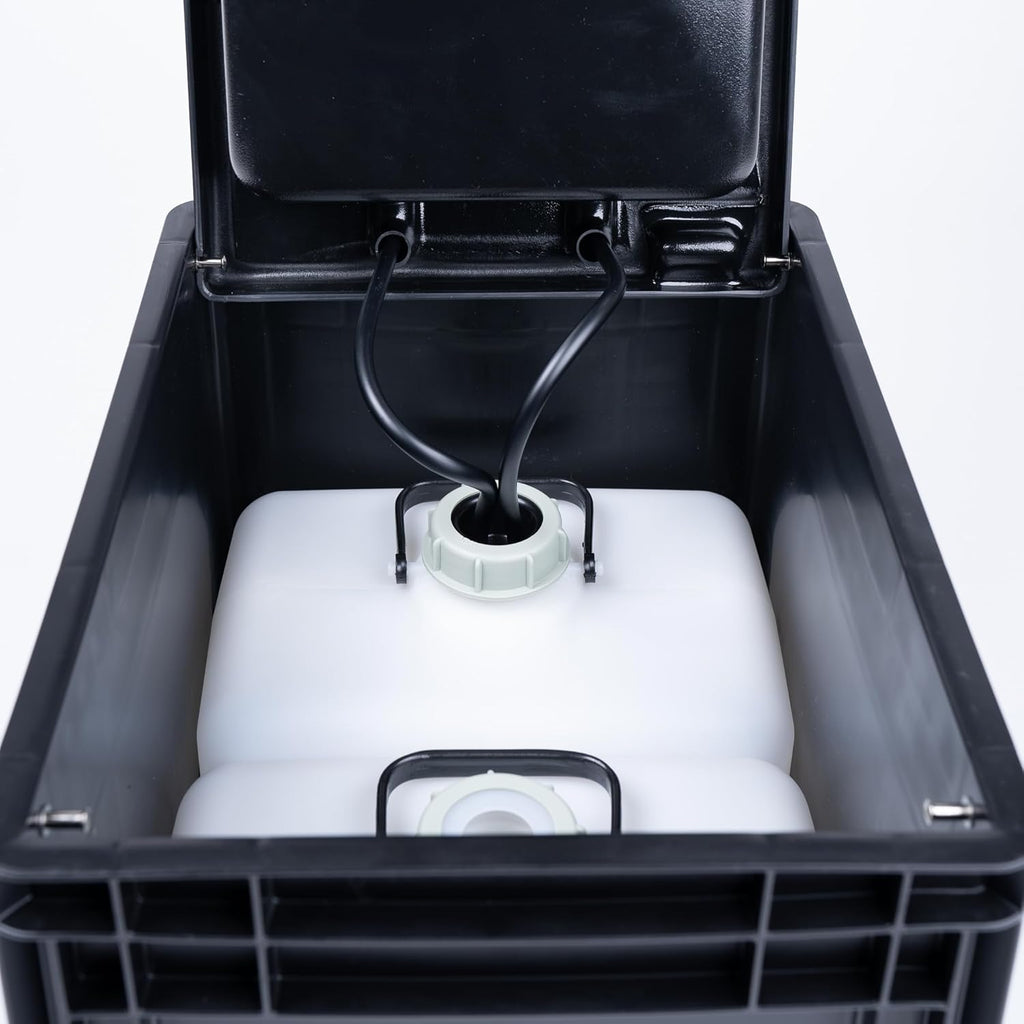 - Wash: Lavabo Mobile avec Pompe à Main - vier Camping Car,Van,Camping,Jardin | vier avec Bac,Robinet en Plastique,Noir -
