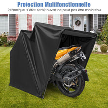 Load image into Gallery viewer, Abri de Moto Extérieur Tente Moto avec Housse en Tissu Oxford Fenêtres en Maille Enroulables Housse Moto Exterieur Étanche pour Moto Vélos Outils Noir -