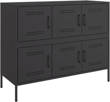 Load image into Gallery viewer, vidaXL Buffet, Armoire avec Pieds et Compartiments, Placard avec Porte, Meuble de Rangement Salon Intérieur, Noir 100,5x39x79 cm Acier