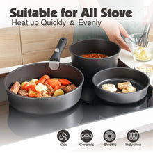 Load image into Gallery viewer, SENSARTE 17 Piece Pots and Pans Set. Detachable Handle Cookware