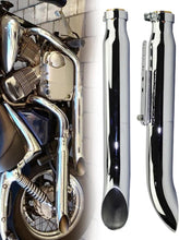Load image into Gallery viewer, ZIAYI 1 Paire Tuyau De Silencieux D'échappement De Moto pour Harley pour Suzuki VL 125 800 1500 Intruder Bobber Chrome Conique Tourner Silencieux De Fer (Color : Chrome)