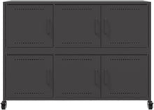 Load image into Gallery viewer, vidaXL Buffet, Armoire avec Porte, Placard avec Rangement, Organisateur de Salle de Séjour Salon Maison Intérieur, Noir 100,5x39x72 cm Acier