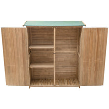 Load image into Gallery viewer, Abri de Jardin en Bois Cabane de Jardin Extrieur Double Portes avec Loquet Toit Inclin en Asphalte Cabanon Jardin Extrieur 140 x 50 x 162 cm Naturel -