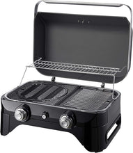 Load image into Gallery viewer, Attitude2go,Barbecue de Table  Faible fume,BBQ Portable, Couvercle,thermomtre,et Grille en Fonte,Alimentation : Cartouche de gaz CV 470 Plus,Gris