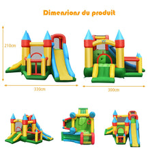 Load image into Gallery viewer, Château Gonflable avec Souffleur pour Enfants de 3 à 10 Ans avec Plusieurs Types de Jeu Différents 330 x 300 x 210 cm -