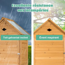 Load image into Gallery viewer, Abri de jardin extérieur à 5 etagères cabane verrouillable en bois de sapin toit en tle galvanisée 20_0005485 -
