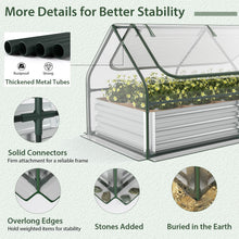 Load image into Gallery viewer, 6FT x 3FT x 3FT Galvanized Bottomless Raised Garden Bed with Greenhouse, Dual 2-Tier Roll-Up Windows, Easy Venting &amp; Watering