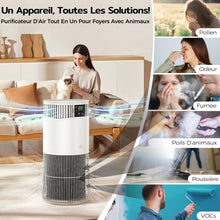 Load image into Gallery viewer, Amicura P2 Purificateur d'air Hepa pour Animaux et Personnes Allergiques, 843 m³/h CADR Contre les Poils d'animaux, Filtre Hospitalier H13 Hepa, 450 m³/h de Particules, Contrôle par App