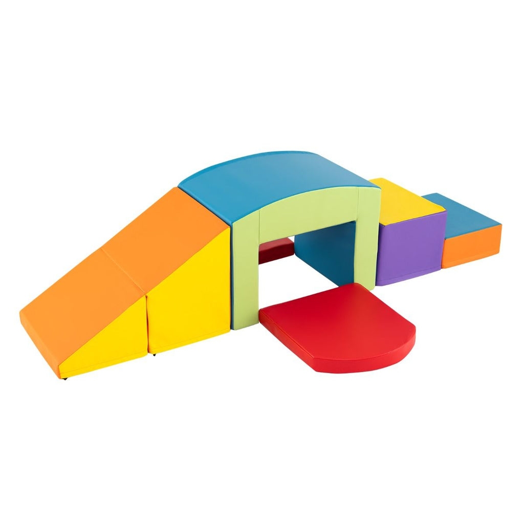 6 Blocs d橢scalade en Mousse Jeu d橢scalade pour Tout-Petits Jeu d橝ctivit d橢scalade Color Tunnel Escaliers et Rampe pour 12+ Mois Color/Bleu/Violet -