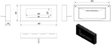 Load image into Gallery viewer, Cheminée Bio KRATKI Delta Flat avec vitrage | 400 x 900 cm | Conteneur de 0,4 L | Noir | Cheminée Murale | Idéal pour la Maison, Le Salon ou la Chambre | Testé TÜV - Rhénanie