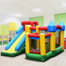 Load image into Gallery viewer, Ch芒teau Gonflable 4 en 1 pour Enfant 3-10 Ans avec Toboggan Aire de Saut Mur d橢scalade Panier de Basketball -
