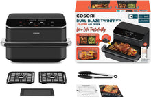 Load image into Gallery viewer, COSORI Air Fryer 10L Twinfry,Dual Zone Avec Sparateur Amovible,Capacit Flexible de 10L,Friteuse sans Huile 6-en-1,35鈩240鈩66% d'nergie en Moins,Livre de Recettes et Application