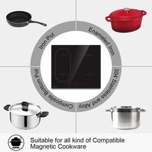 Load image into Gallery viewer, Covercook Plaque à Induction - Plaque de Cuisson à Induction Electrique -Encastrable 3 ou 4 foyers - Flexible Zone - 9 Niveaux de Puissance, Commande Tactile - Verrouillage d'enfant - 7000W, 220-240 V