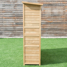 Load image into Gallery viewer, Abri de Jardin en Bois Cabane de Jardin Extrieur Double Portes avec Loquet Toit Inclin en Asphalte Cabanon Jardin Extrieur 140 x 50 x 162 cm Naturel -