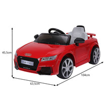 Load image into Gallery viewer, Voiture TTRS Electrique pour Enfants 12V Max. 5 Km/h Double Porte avec Télécommande 2.4G Blanc/Rouge -