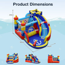 Load image into Gallery viewer, Château Gonflable Style Bateau avec Toboggan Incurvé Zone de Saut Mur d'Escalade avec Gonfleur 450 W -