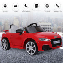 Load image into Gallery viewer, Voiture TTRS Electrique pour Enfants 12V Max. 5 Km/h Double Porte avec Tlcommande 2.4G Blanc/Rouge -
