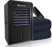 Load image into Gallery viewer, Adamson B10 Refroidisseur Lit Twin 190x100 CM + Surmatelas Rafraichissant 100% Coton + Matelas Climatisé Idéal Contre Les Sueurs Nocturnes + pour Les Dormeurs Chauds - Garantie 5 Ans - Bleu Marine