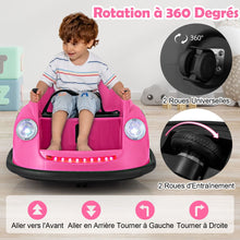Load image into Gallery viewer, Auto-tamponneuse Electrique 12V pour Enfants Alimentée par Batterie Télécommande Lumières LED Musique pour les 2-5 Ans Rose/Rouge/Bleu -