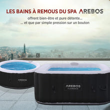 Load image into Gallery viewer, Arebos Spa Gonflable | pour l'intérieur et l'extérieur | 4 Personnes | 154x154cm | 100 Jets de Massage | Spa Bien-être Chauffage | Massage Gonflable Carré | 600 litres