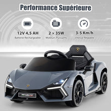 Load image into Gallery viewer, Voiture Electrique 12V pour Enfants Sous Licence Revuelto Télécommande Portes Hydrauliques pour 37-95 Mois Gris/Orange -