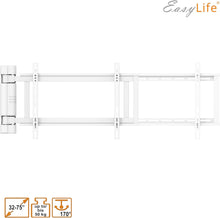 Load image into Gallery viewer, EasyLife Support TV Mural pivotant électriquement jusqu'à 170°, Support Mural VESA jusqu'à 600x400 pour LCD/OLED, téléviseur, Moniteur, écran, Smartboard de 32-75 Pouces &amp; 50kg Max (Blanc)
