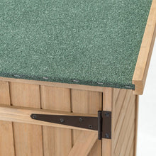 Load image into Gallery viewer, Abri de Jardin en Bois Cabane de Jardin Extérieur Double Portes avec Loquet Toit Incliné en Asphalte Cabanon Jardin Extérieur 140 x 50 x 162 cm Naturel -