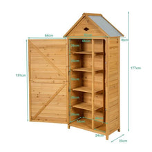 Load image into Gallery viewer, Abri de jardin extrieur  5 etagres cabane verrouillable en bois de sapin toit en tle galvanise 20_0005485 -