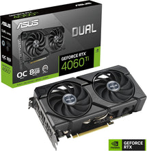 Load image into Gallery viewer, ASUS GeForce RTX 4060 TI Dual Evo 8G OC Carte Graphique de Jeu – Horloge Boost 2595 MHz GDDR6X PCIe Gen 4 DLSS 3 3X DP v 1.4a HDMI 2.1a (Prend en Charge 4K et 8K HDR)