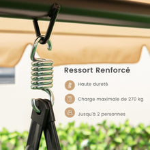 Load image into Gallery viewer, Balancelle d'Extérieur Convertible 2 Places avec Lit Plat Hamac de Terrasse avec Auvent Réglable et Coussin Amovible Pour Jardin -