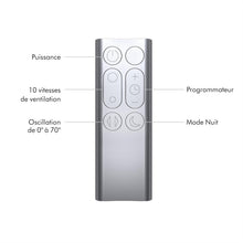 Load image into Gallery viewer, Dyson Pure Cool TP00 – Purificateur ventilateur tour sans pales, 10 vitesses, 434L/s, filtre HEPA 360°, capte 99,95% particules, Blanc/Argent