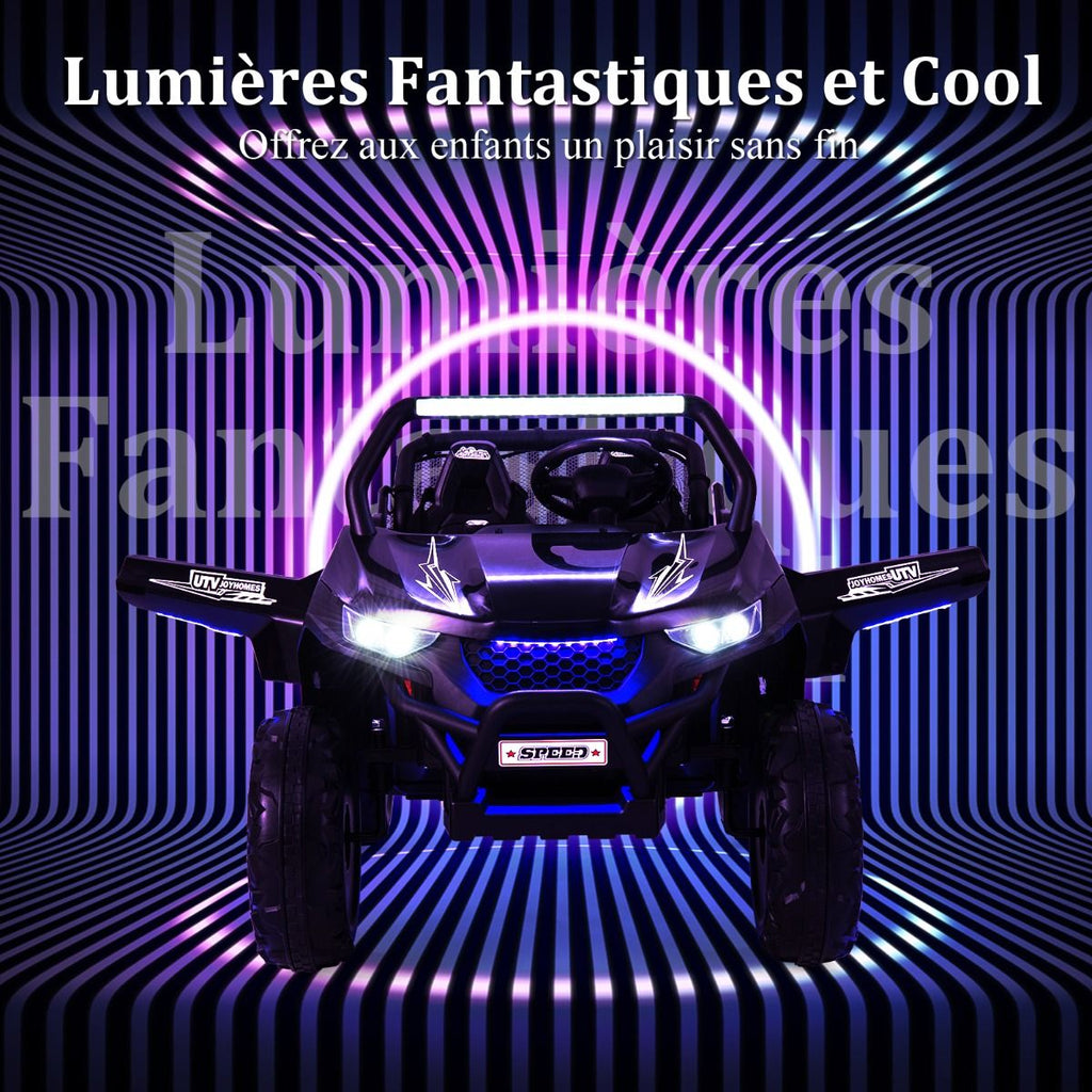 Voiture électrique Enfant 12 V Télécommande pour 3-8 Ans 2 Vitesses Ressort de Suspension Charge 59KG 118x74x71CM Noir/Rose/Rouge -