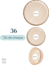 Load image into Gallery viewer, Ensemble Vaisselle en Grès 12 Personnes Rustique 36 pièces - Service de Table Rustique, Lavable au Lave-Vaisselle - Ensemble de Bols et Assiettes - Vaisselle de Table Pure Living en beige