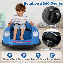 Load image into Gallery viewer, Auto-tamponneuse Electrique 12V pour Enfants Alimente par Batterie Tlcommande Lumires LED Musique pour les 2-5 Ans Rose/Rouge/Bleu -