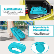 Load image into Gallery viewer, Chaise Longue Pliable Dossier Inclinable  5 Positions avec Roues Intgres pour Terrasse Jardin Piscine 150 kg Gris/Blanc/Bleu -