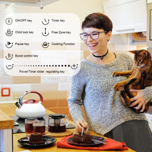 Load image into Gallery viewer, Covercook Plaque à Induction - Plaque de Cuisson à Induction Electrique -Encastrable 3 ou 4 foyers - Flexible Zone - 9 Niveaux de Puissance, Commande Tactile - Verrouillage d'enfant - 7000W, 220-240 V