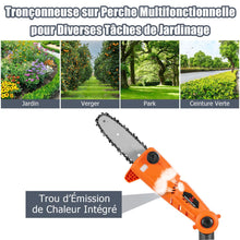 Load image into Gallery viewer, lagueuse Tlescopique sur Perche sans Fil 198 -274 cm Coupe Branche avec Batterie 20V et Chargeur Orange -
