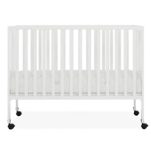 Load image into Gallery viewer, Dream on Me Quinn Full - Size Folding Crib. Removable Wheels. Modern Nursey. Adjustable Mattress Support. Patent Folding System in White