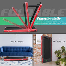 Load image into Gallery viewer, 2 en 1 Tapis de Course Electrique Pliable 1  12 Km/H avec Haut-parleur Bluetooth Tlcommande Moteur 0,75HP Vert/Blanc/Noir/Rouge/Or/Noir et Argent/Bleu -