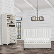 Load image into Gallery viewer, Dream on Me Quinn Full - Size Folding Crib. Removable Wheels. Modern Nursey. Adjustable Mattress Support. Patent Folding System in White